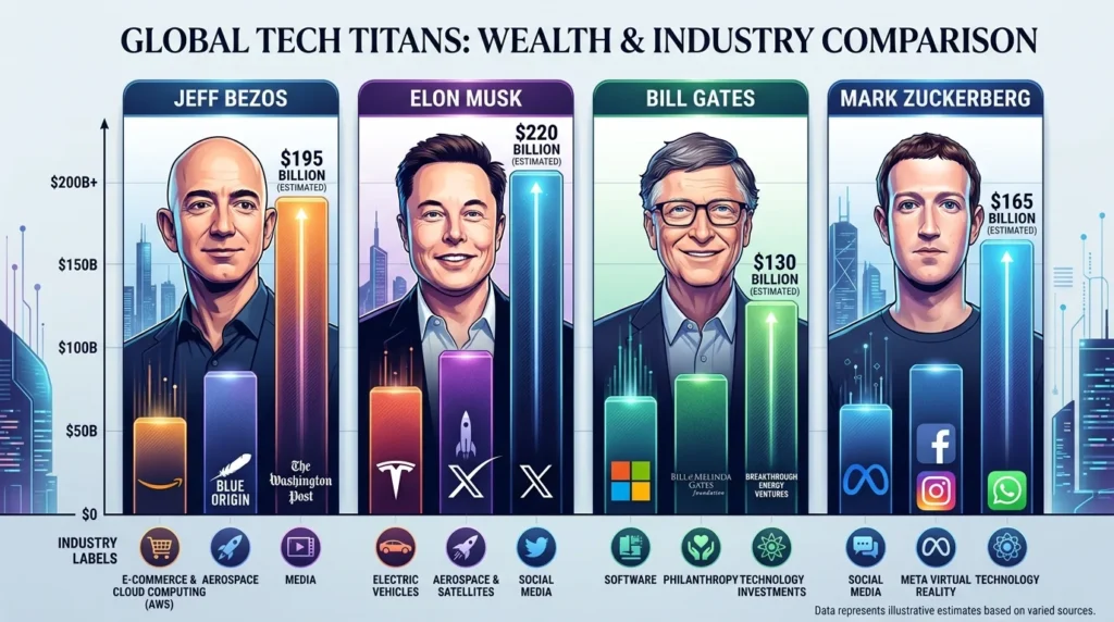 Jeff Bezos Net Worth Compared to Other Billionaires