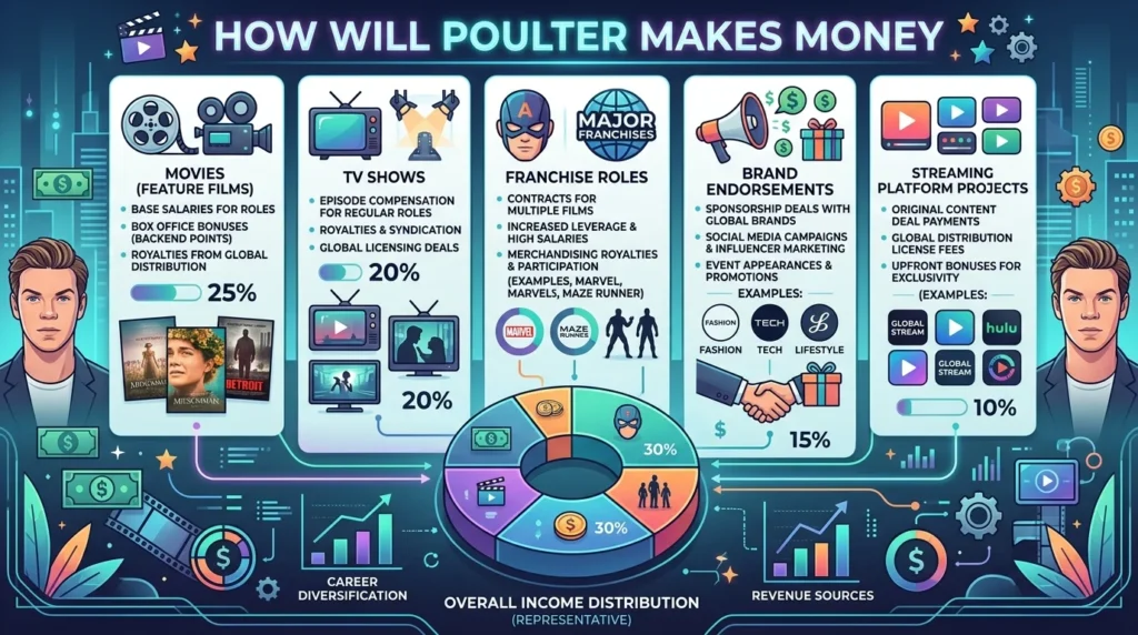 How Will Poulter Makes Money