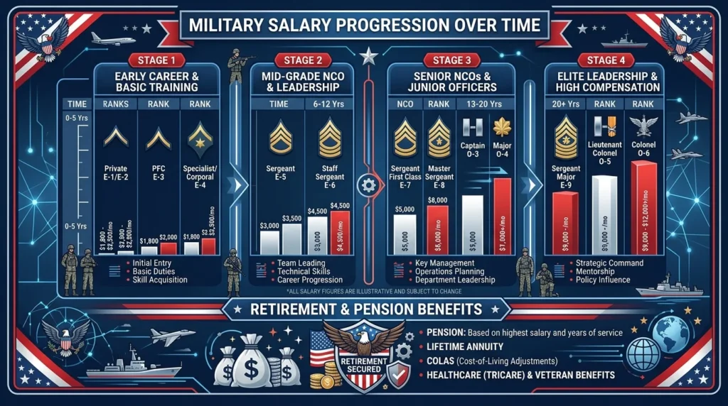 Military Career and Salary Earnings